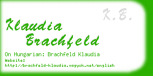 klaudia brachfeld business card